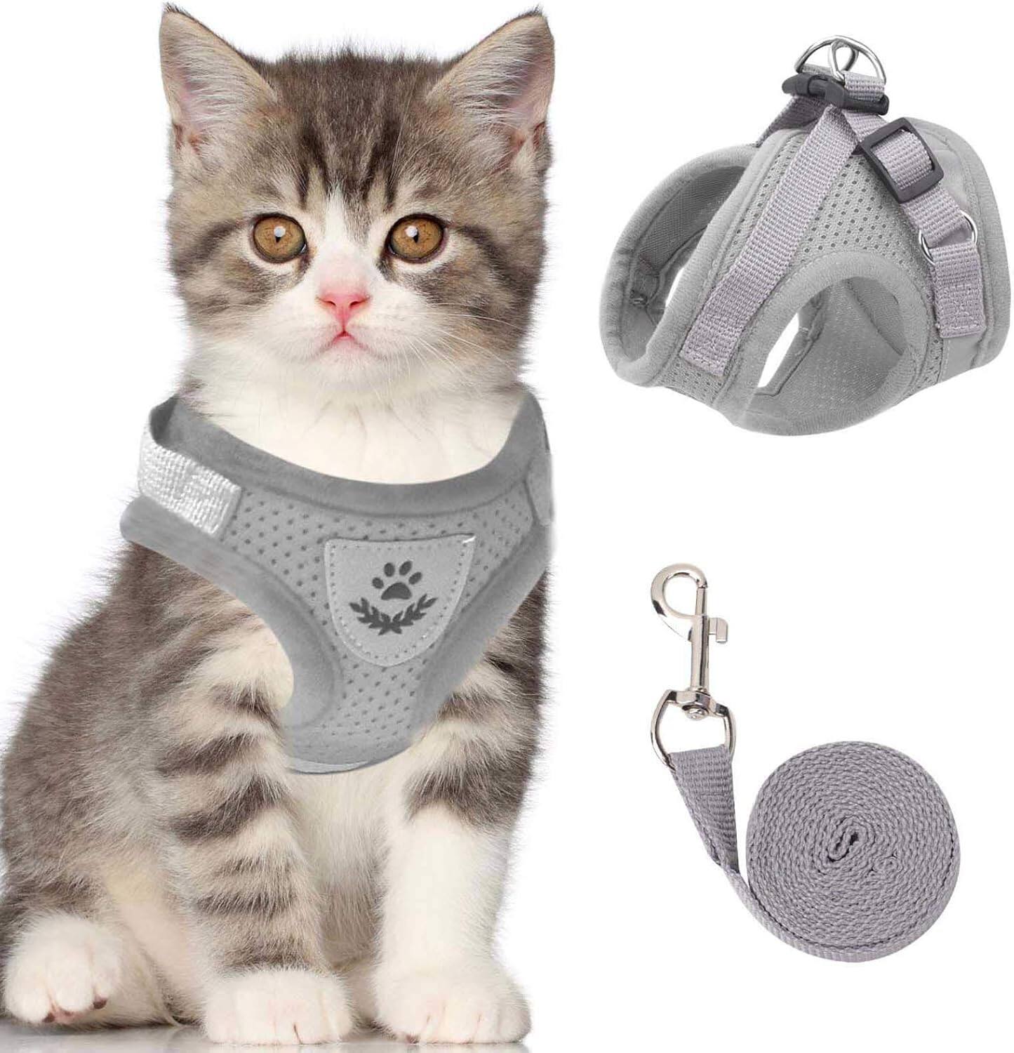 🐈Cat & Dog Vest Harness🐕 All Weather Mesh, Reflective Strap💝Adjustable Step-in Harness for Small Pets