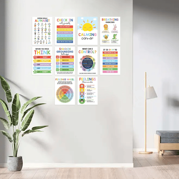 ❤️12 Pcs Calming Corner Posters