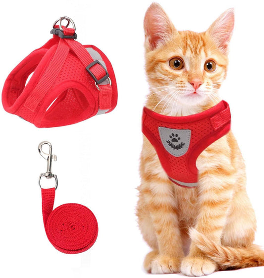 🐈Cat & Dog Vest Harness🐕 All Weather Mesh, Reflective Strap💝Adjustable Step-in Harness for Small Pets