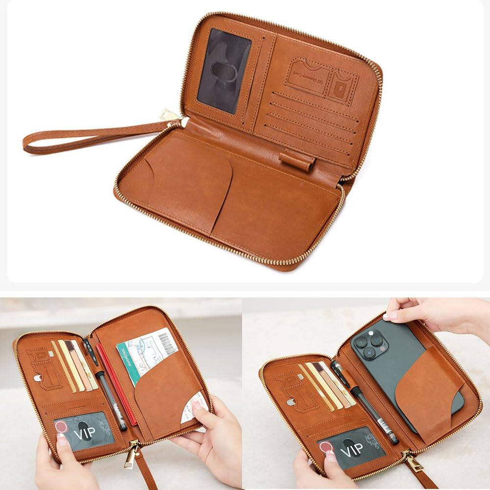 🔐 Multifunctional RFID Passport Wallet ✈️Anti-Theft Protection🛡️Tidy Travel Organizer