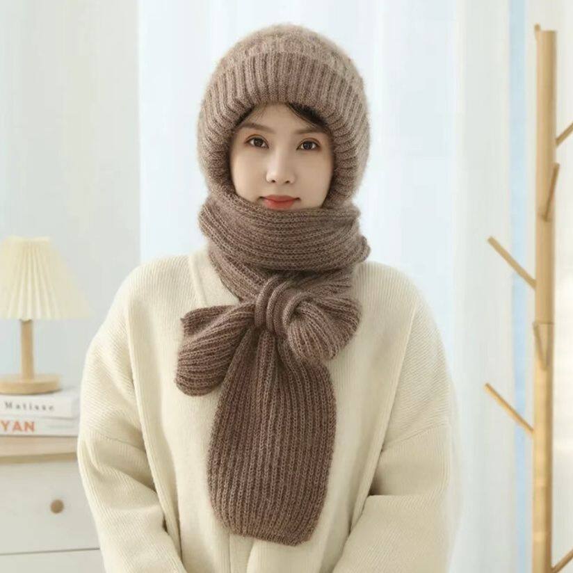 🌲Christmas Promotion🎄✨Winter Versatile Knitted Hooded Scarf for Women❄️High Quality, Warm&Comfortable