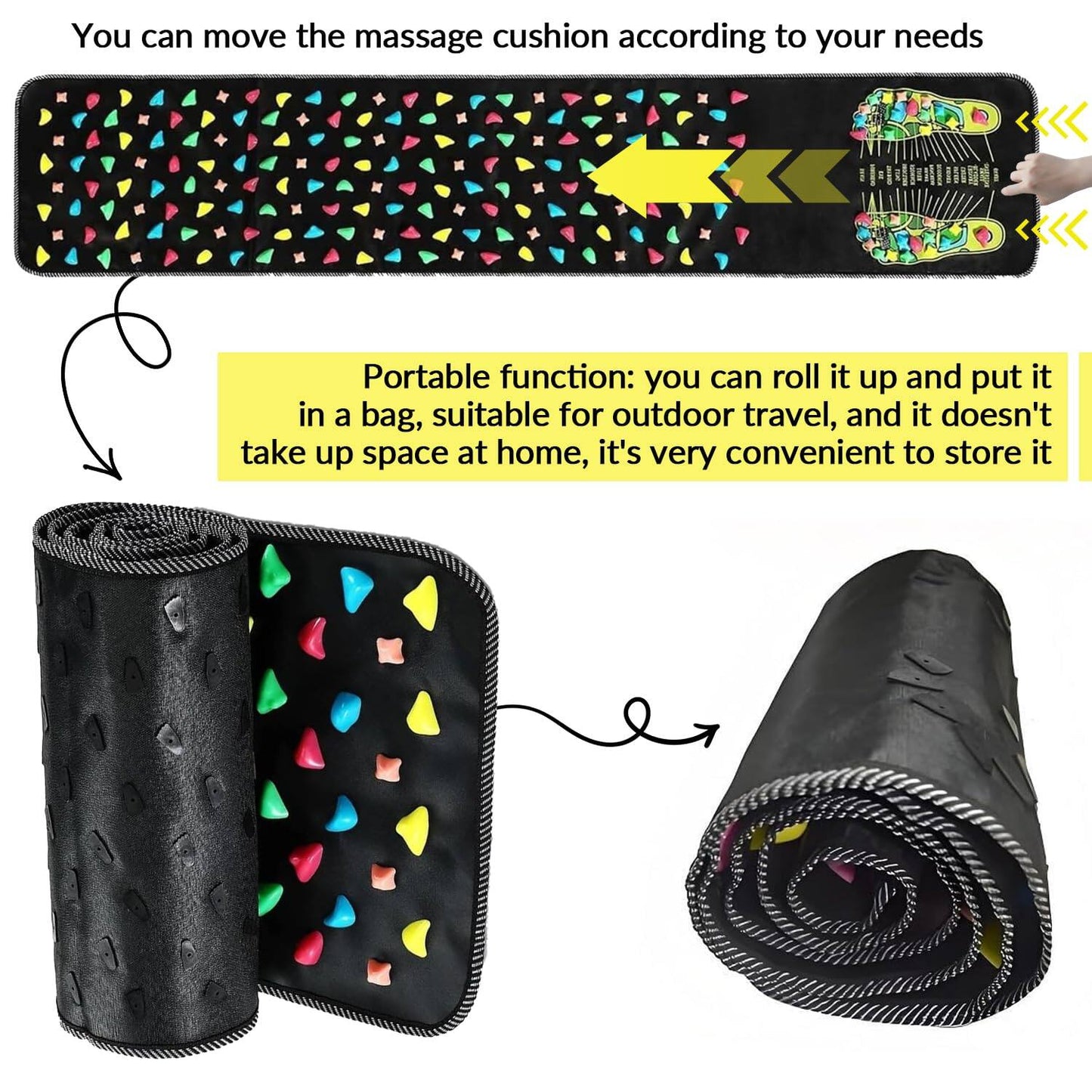 🔥Reflexology Foot Massage Mat🎁💝Stone Walkway Style, Acupressure for Pain & Fatigue Relief☺️