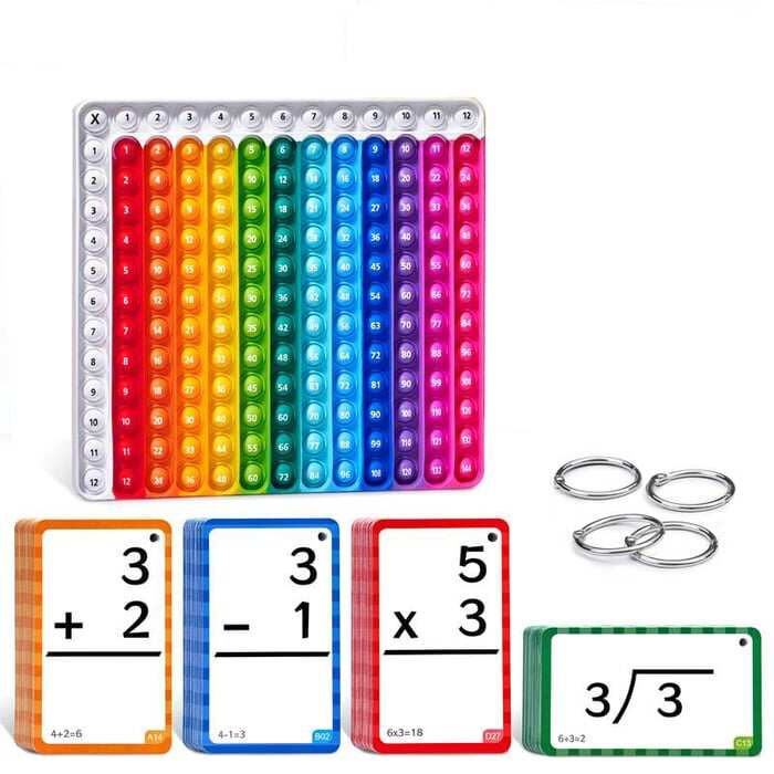 Math Fidget Toy 🧮✨ Math Game with Addition/Subtraction/Multiplication/Division Flash Cards & Times Tables (Ages 3+)