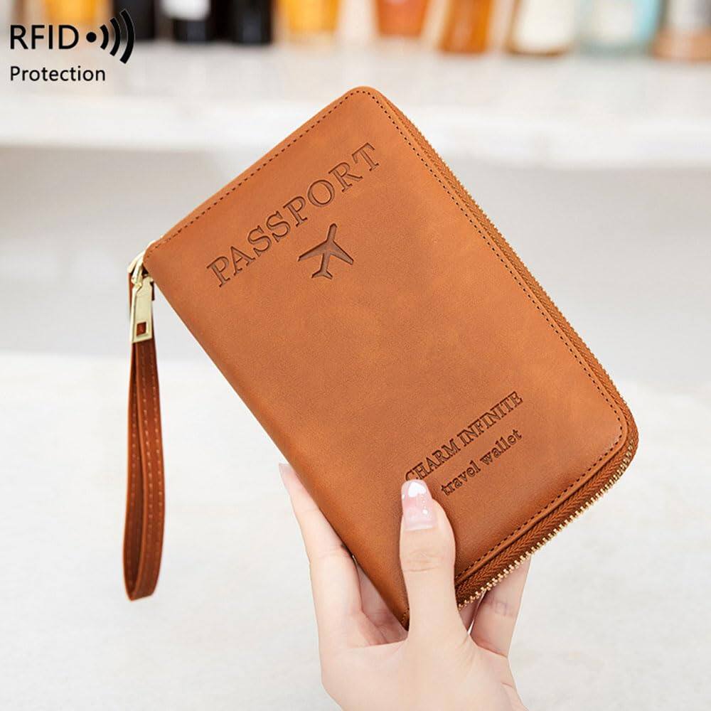 🔐 Multifunctional RFID Passport Wallet ✈️Anti-Theft Protection🛡️Tidy Travel Organizer