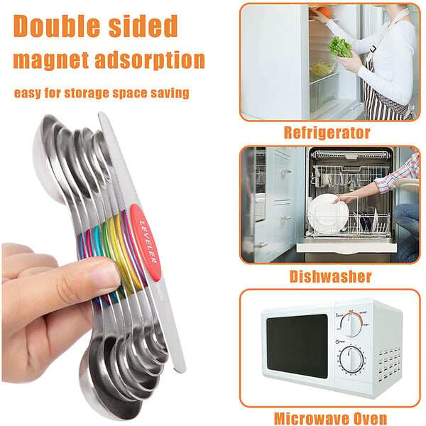 🥄✨Stainless Steel Magnetic Measuring Spoons Set