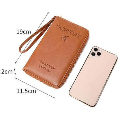 🔐 Multifunctional RFID Passport Wallet ✈️Anti-Theft Protection🛡️Tidy Travel Organizer