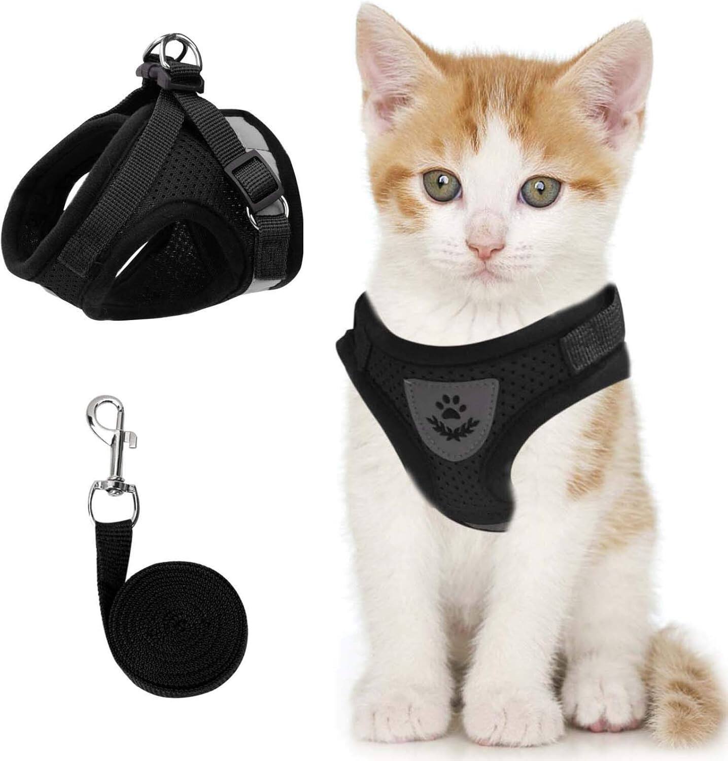 🐈Cat & Dog Vest Harness🐕 All Weather Mesh, Reflective Strap💝Adjustable Step-in Harness for Small Pets