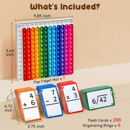 Math Fidget Toy 🧮✨ Math Game with Addition/Subtraction/Multiplication/Division Flash Cards & Times Tables (Ages 3+)