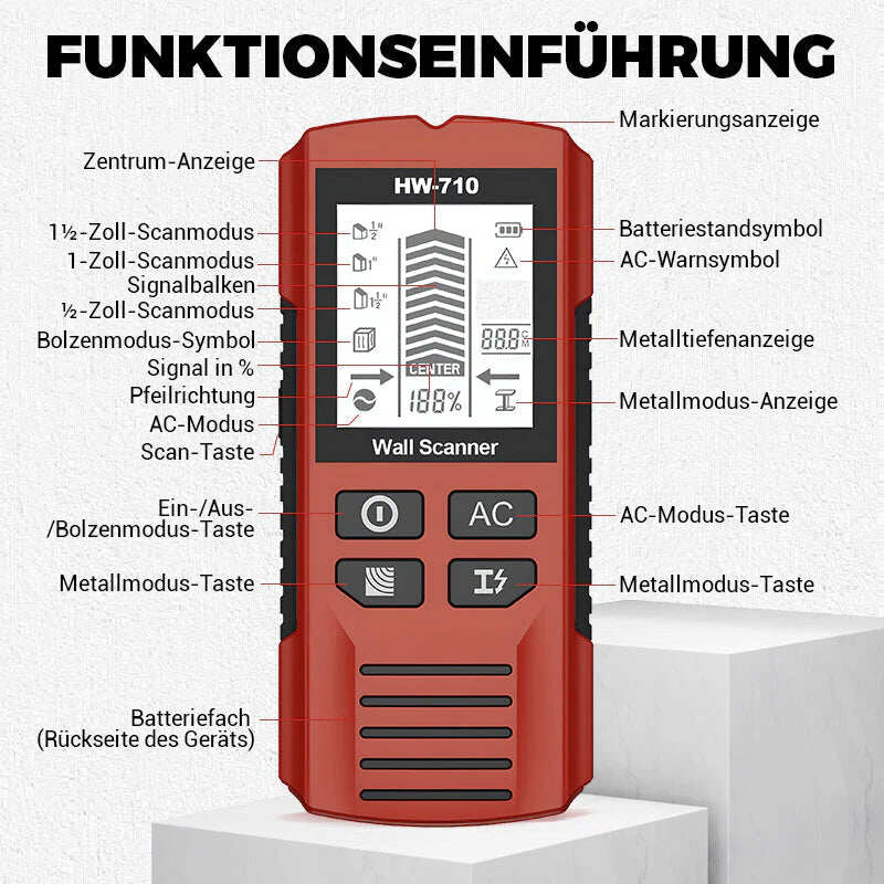 ⏳50% reduziert!🔥Multifunktionaler Handheld Metall und Wand Detektor
