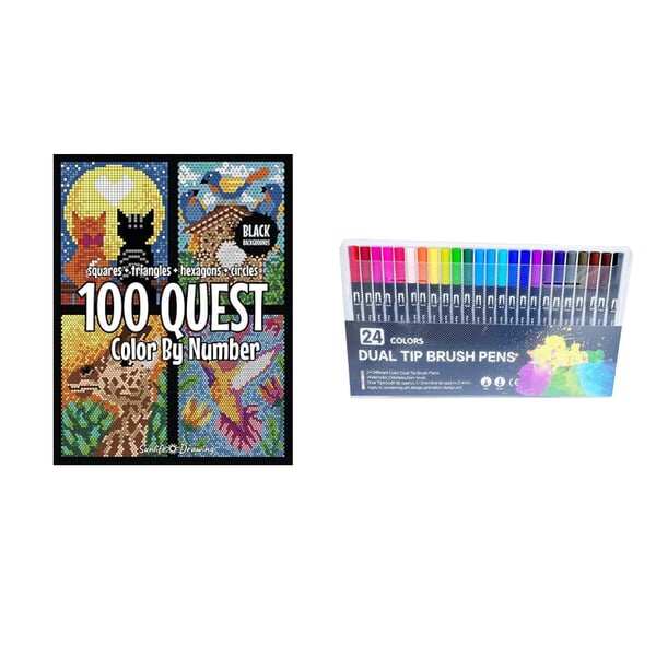 🎨100 QUEST Color by Numbers Book