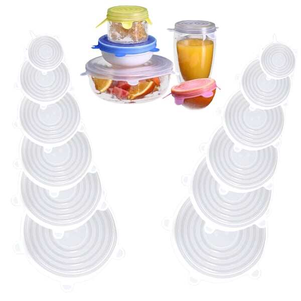 🔥✨Silicone Cover Stretch Lids Reusable Airtight Food Wrap Covers