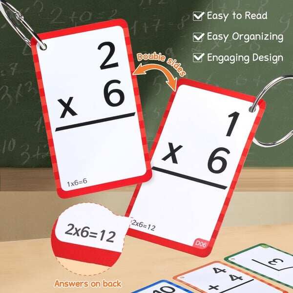 Math Fidget Toy 🧮✨ Math Game with Addition/Subtraction/Multiplication/Division Flash Cards & Times Tables (Ages 3+)