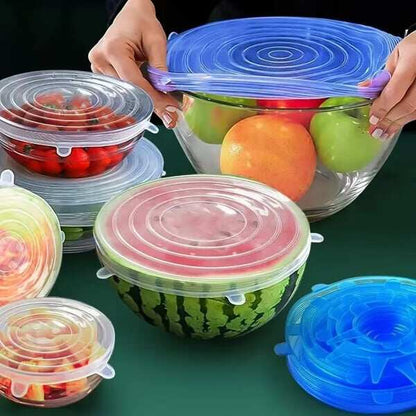 🔥✨Silicone Cover Stretch Lids Reusable Airtight Food Wrap Covers