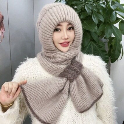 🌲Christmas Promotion🎄✨Winter Versatile Knitted Hooded Scarf for Women❄️High Quality, Warm&Comfortable
