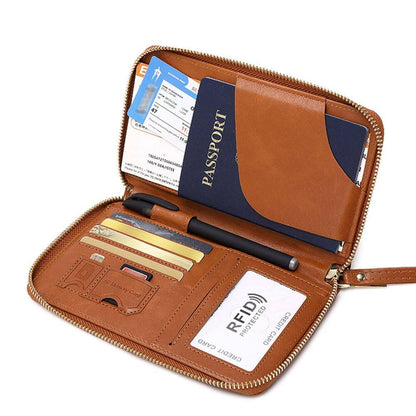 🔐 Multifunctional RFID Passport Wallet ✈️Anti-Theft Protection🛡️Tidy Travel Organizer