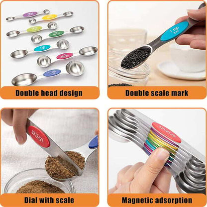 🥄✨Stainless Steel Magnetic Measuring Spoons Set