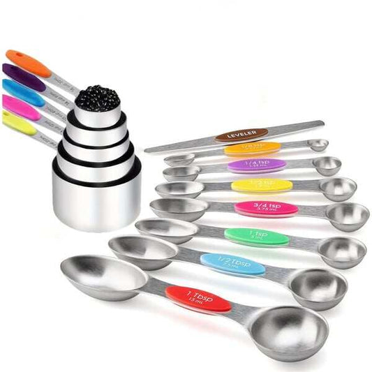 🥄✨Stainless Steel Magnetic Measuring Spoons Set