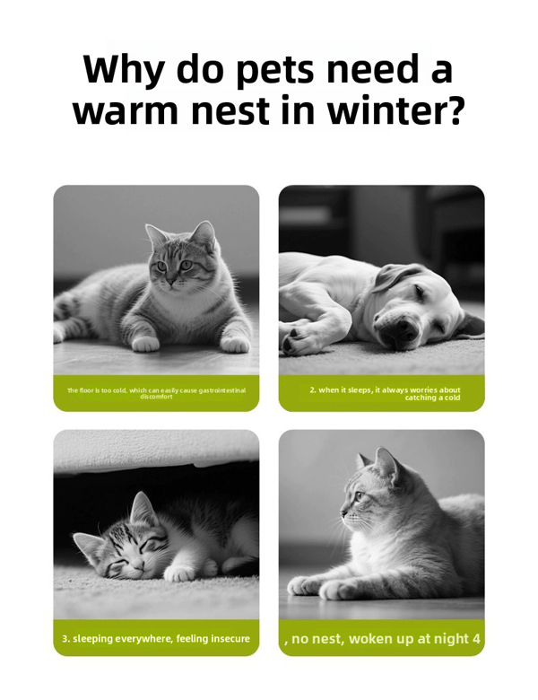 ⏳LAST DAY🔥CLEARANCE SALE🐈Removable and Washable Winter Closed-off Cat Bed💝