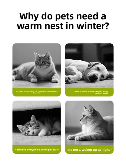 ⏳LAST DAY🔥CLEARANCE SALE🐈Removable and Washable Winter Closed-off Cat Bed💝